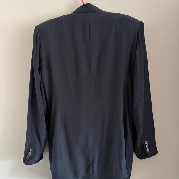 Vintage DKNY Navy Silk Blazer - Picture 5 of 12